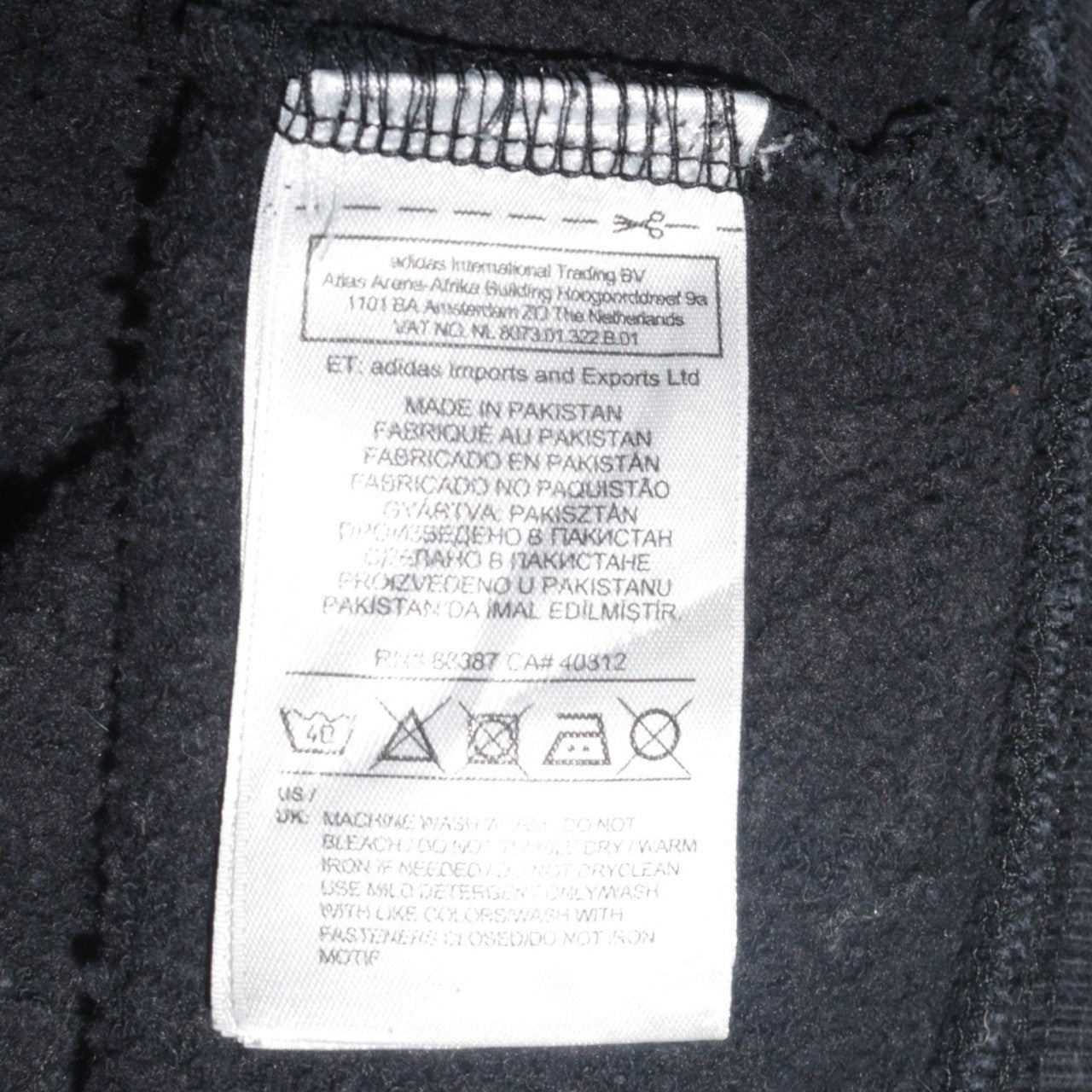 Adidas Men's Black XL Full Zip Hoodie Fleece Sportswear