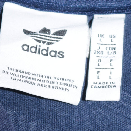 Adidas Men Blue Long Sleeve Pullover Sweatshirt L Sports Style