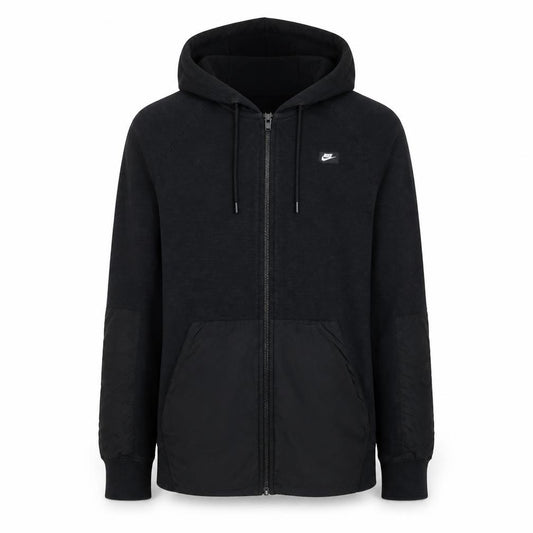 Front view of Nike Men’s Black Full Zip Hoodie Medium Regular Fit Cotton