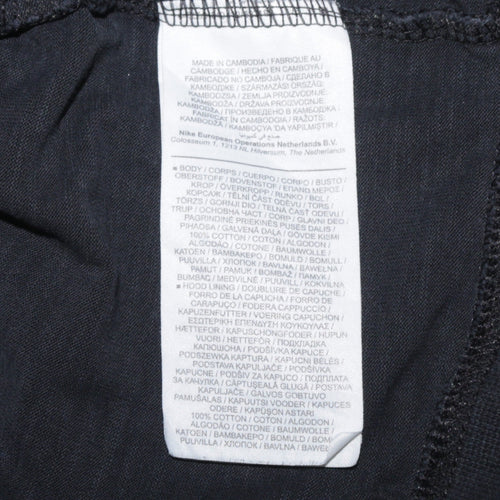 Nike Men’s Black Full Zip Hoodie Medium Regular Fit Cotton