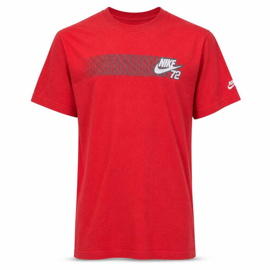 Front view of Nike Men's Red Slim Fit Graphic Sports T-Shirt, size L