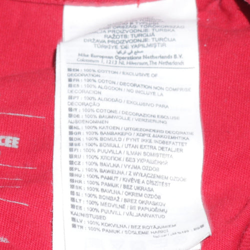 Nike Men's Red Slim Fit Graphic Sports T-Shirt Size L