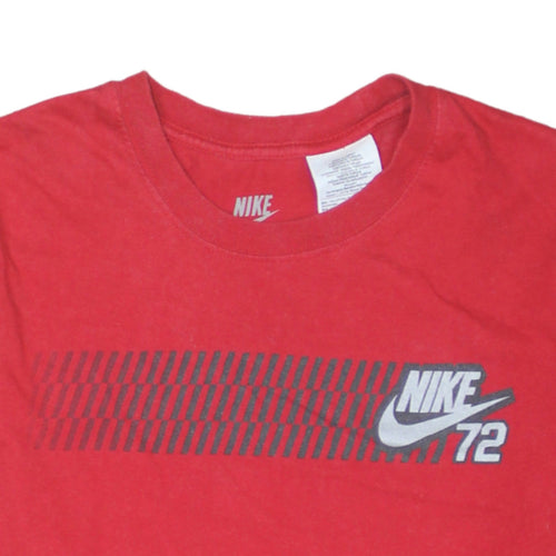 Nike Men's Red Slim Fit Graphic Sports T-Shirt Size L