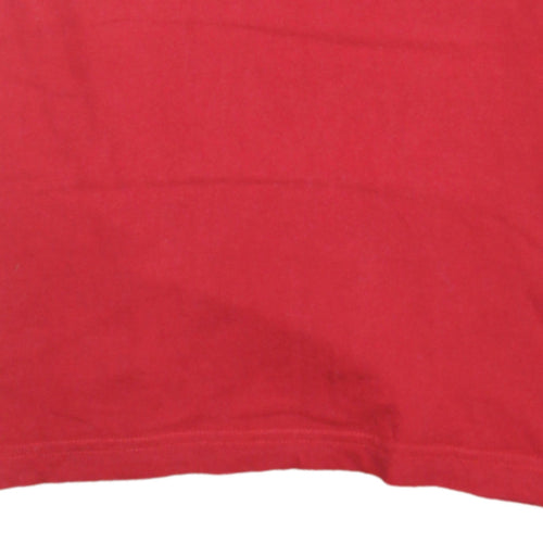 Nike Men's Red Slim Fit Graphic Sports T-Shirt Size L