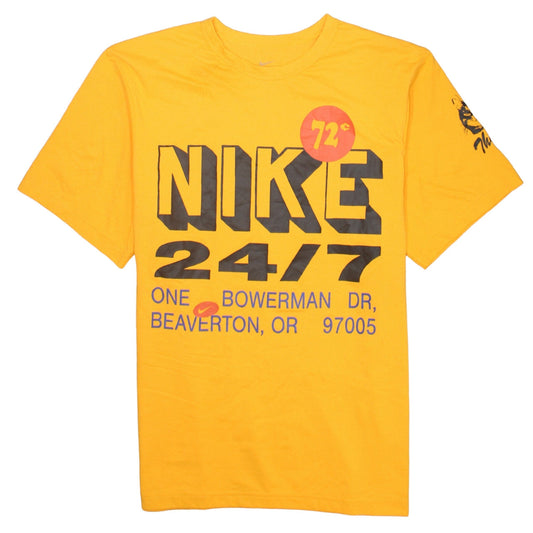 Nike Men's Yellow Dri-FIT Graphic Print Short Sleeve T-Shirt Size L