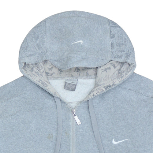 Nike Men's Grey Full Zip Hoodie L Air Max Graphic Sportswear