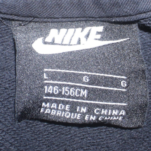 Nike Boys Black Pullover Hoodie L 146-156cm Fleece Sweatshirt