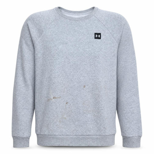 Front view of Under Armour Men's Grey Small Loose Fit Crew Neck Sweatshirt