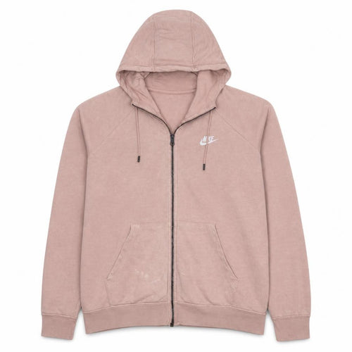 Nike Women Beige Full Zip Hoodie L Hooded Sweatshirt Casual