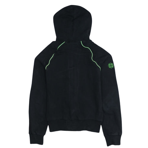 Puma Women's Black Full Zip Hoodie Size 14 with Green Trim