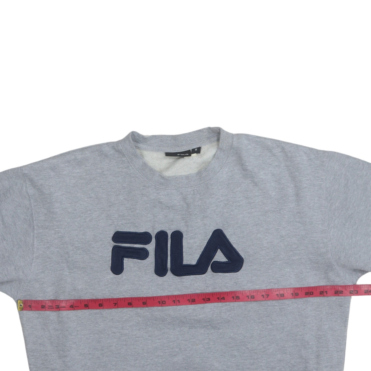 FILA Men's Grey Pullover Sweatshirt M Regular Fit Crew Neck Logo