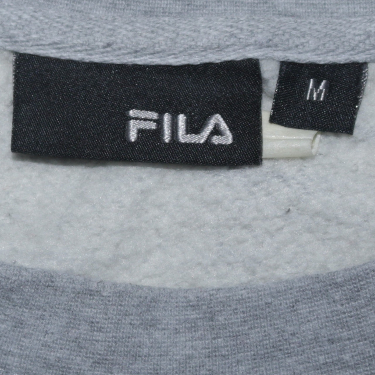 FILA Men's Grey Pullover Sweatshirt M Regular Fit Crew Neck Logo