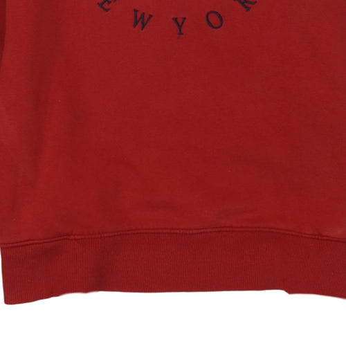 Tommy Hilfiger Boys Red Pullover Hoodie Size 16 Years Logo Graphic