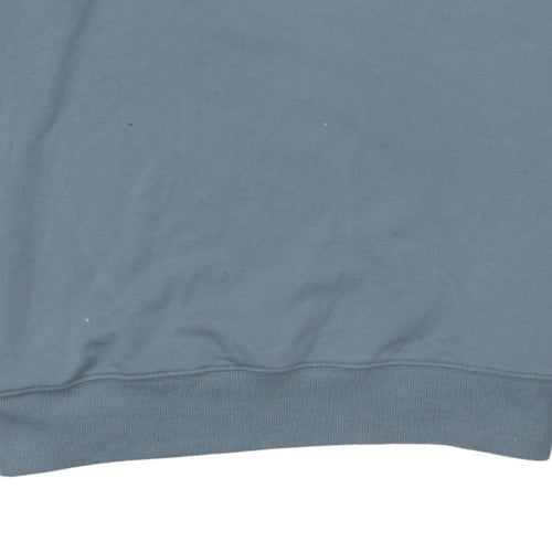 Calvin Klein Men's Blue Logo Crew Neck Cotton Sweatshirt L