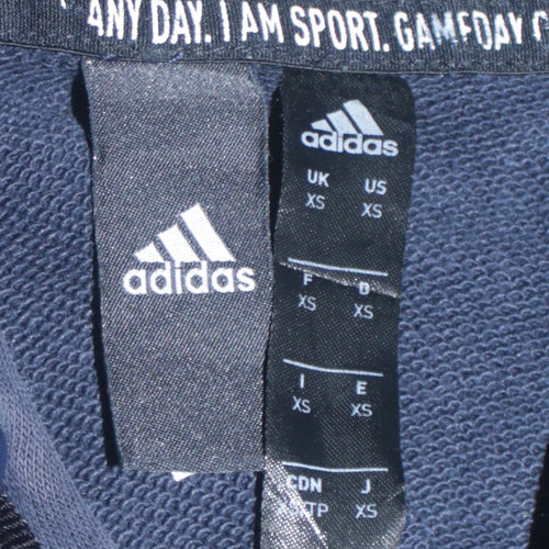 Adidas Men's Blue XS Pullover Hoodie with Logo Graphic