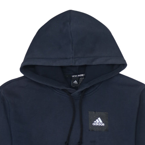 Adidas Men's Blue XS Pullover Hoodie with Logo Graphic