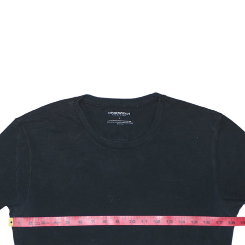 Emporio Armani Men's Black Slim Fit Logo T-Shirt Size L