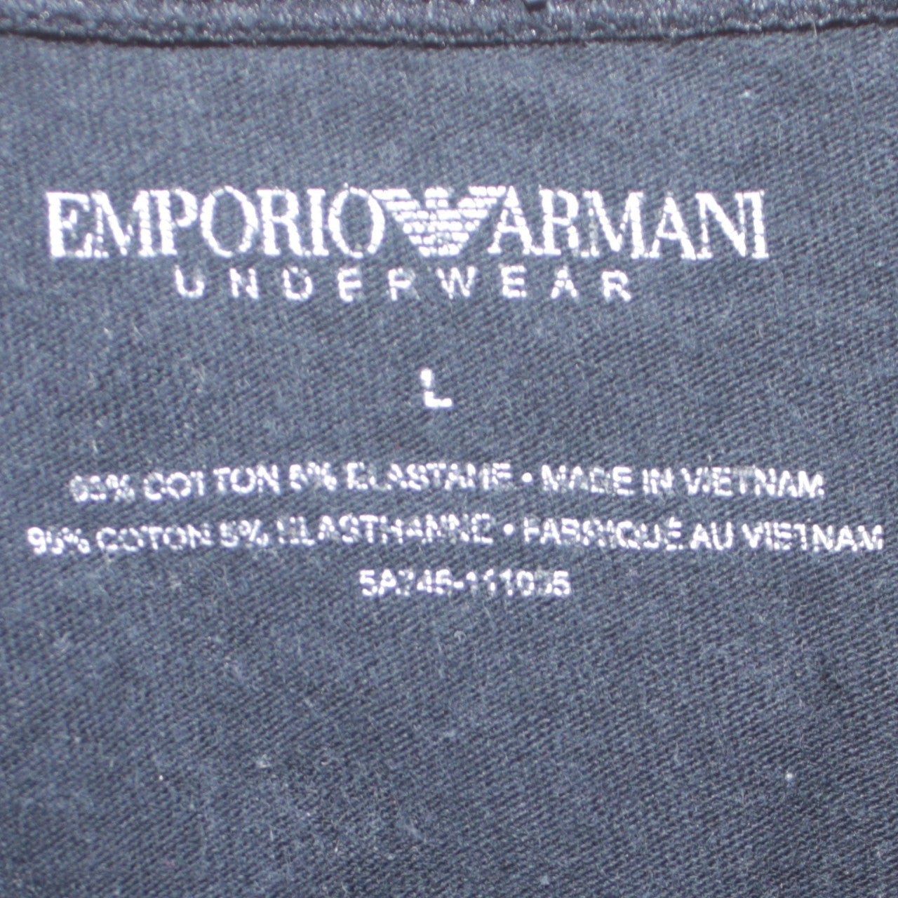 Emporio Armani Men's Black Slim Fit Logo T-Shirt Size L