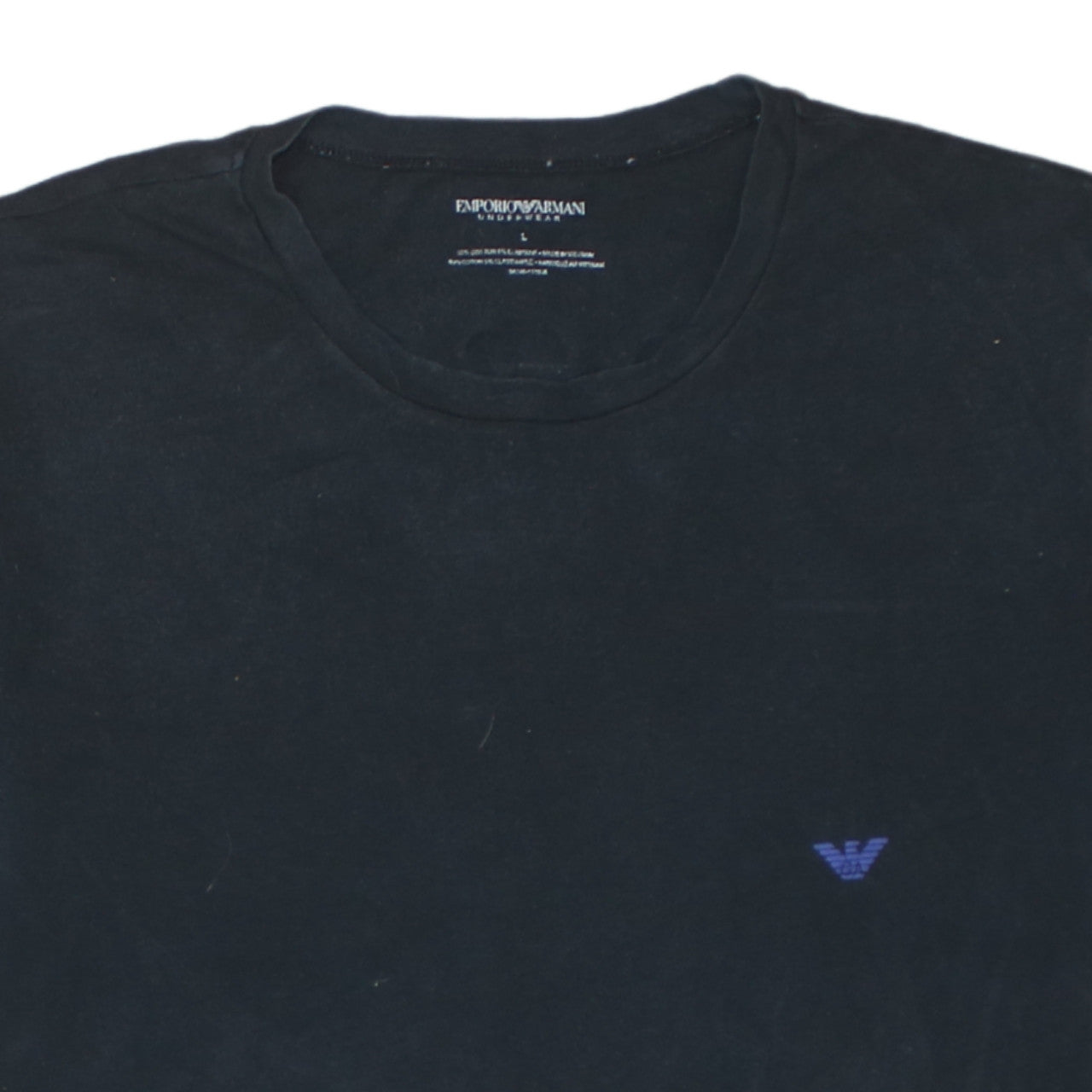 Emporio Armani Men's Black Slim Fit Logo T-Shirt Size L