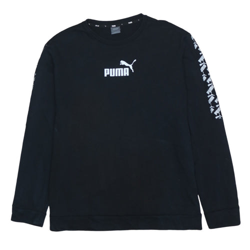 Puma Men's Black Logo Crew Neck Sweatshirt Size L
