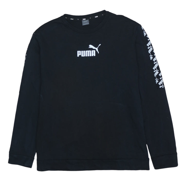 Puma Men's Black Logo Crew Neck Sweatshirt Size L