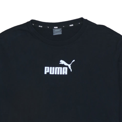 Puma Men's Black Logo Crew Neck Sweatshirt Size L