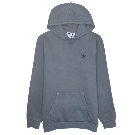 Adidas Men's Grey Pullover Hoodie Size M Hooded Fleece Sweatshirt