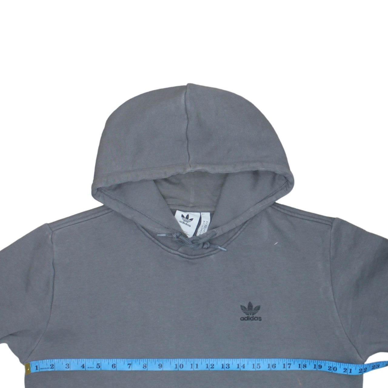 Adidas Men's Grey Pullover Hoodie Size M Hooded Fleece Sweatshirt