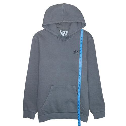Adidas Men's Grey Pullover Hoodie Size M Hooded Fleece Sweatshirt