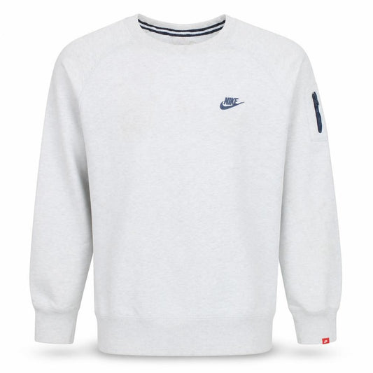 Front view of Nike Men's Grey Crew Neck Pullover Sweatshirt, size L