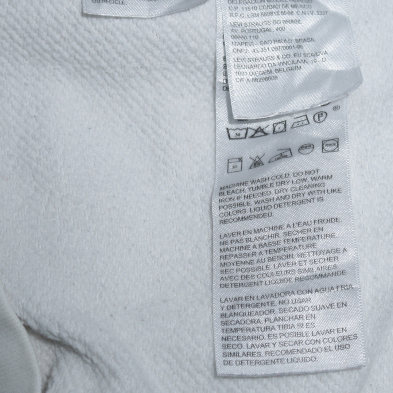 Levi's Mens White Crew Neck Logo Pullover Sweatshirt Size M