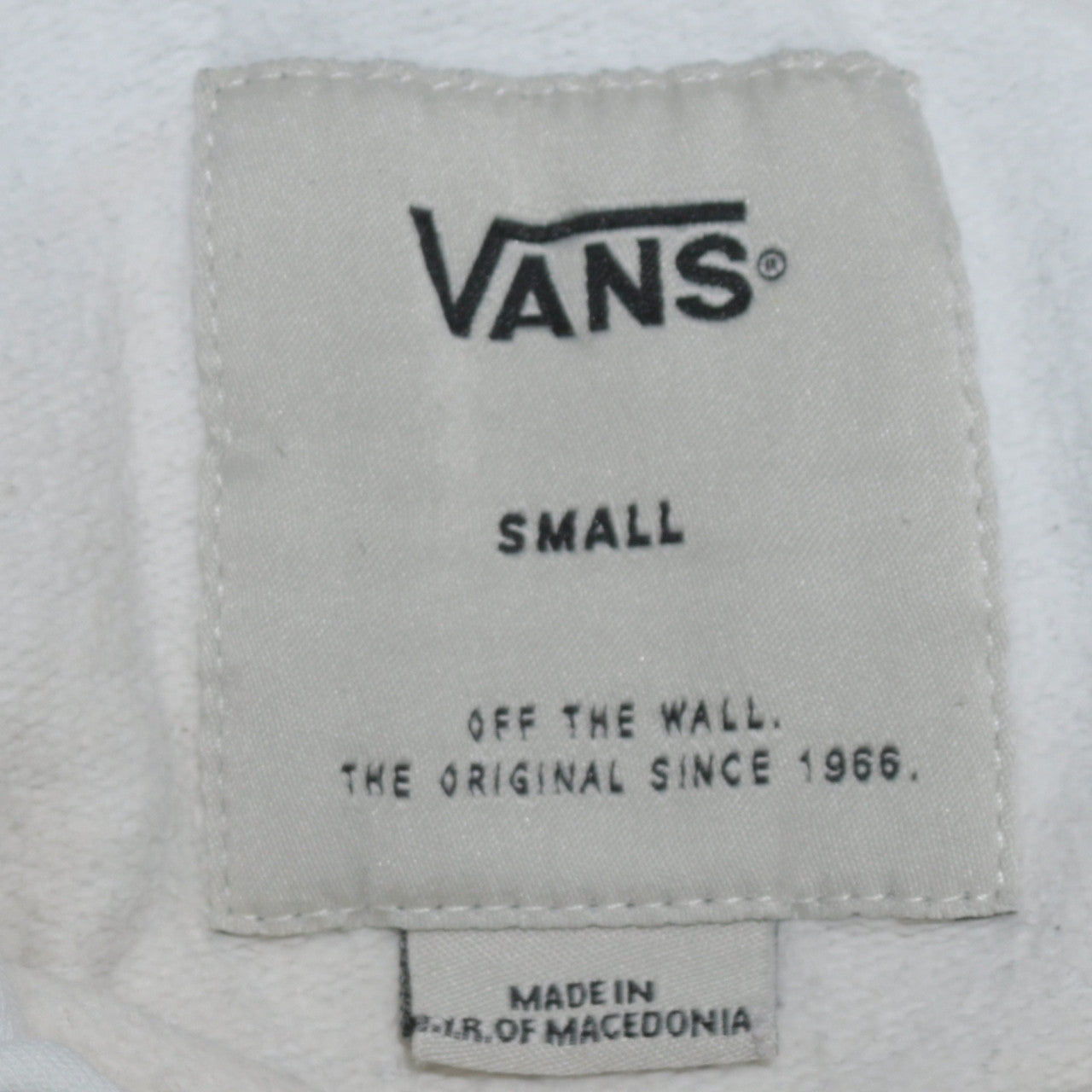 Vans Men's White Pullover Hoodie Small Graphic Logo Skate Style