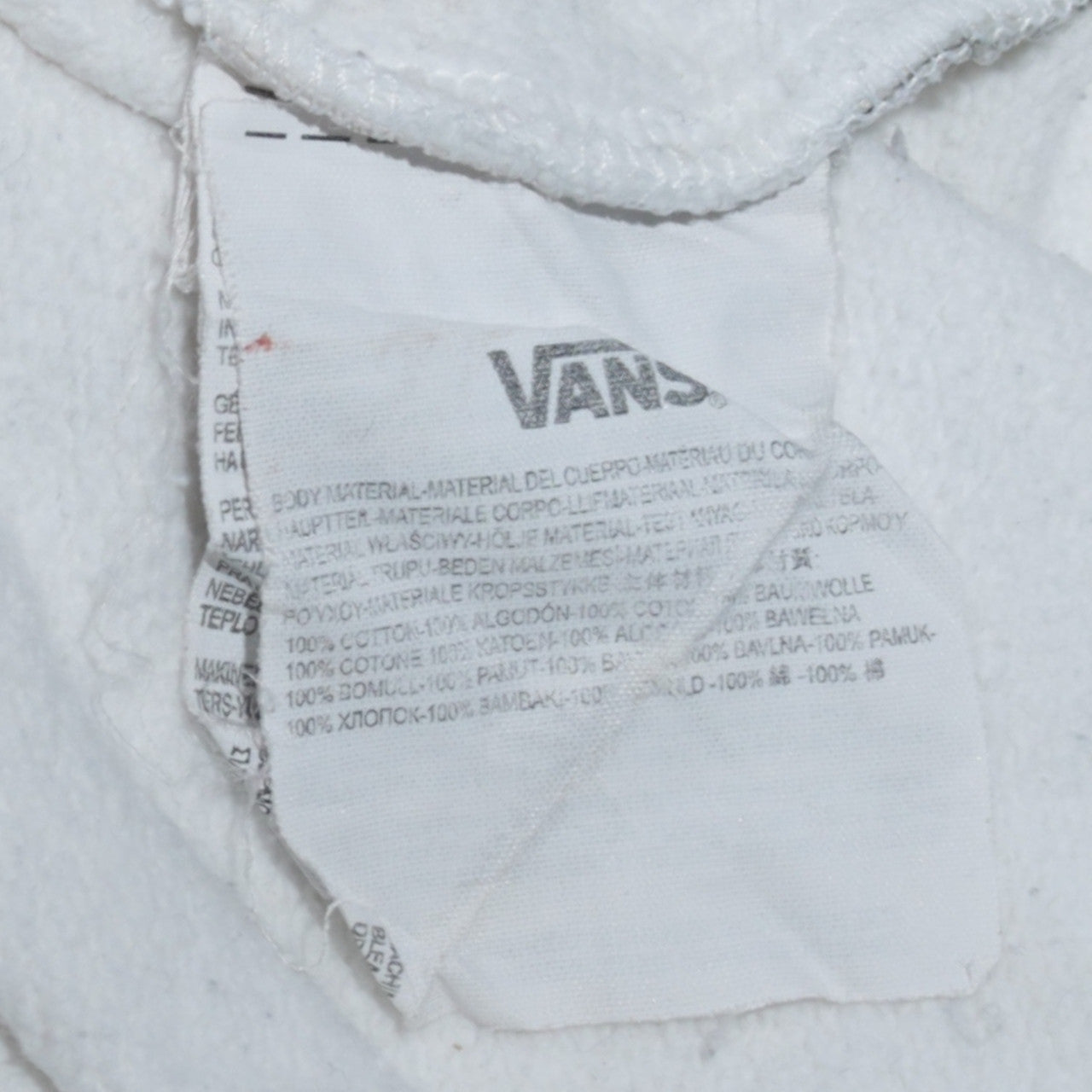 Vans Men's White Pullover Hoodie Small Graphic Logo Skate Style