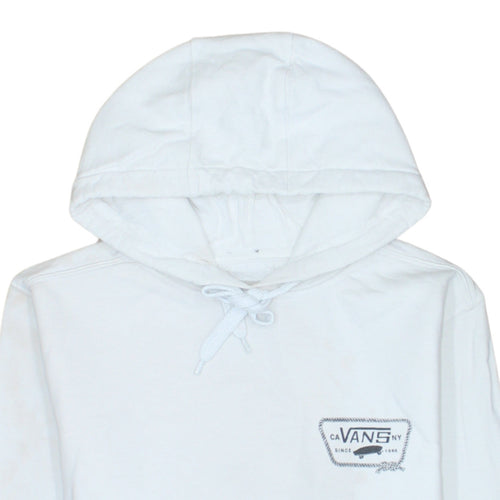 Vans Men's White Pullover Hoodie Small Graphic Logo Skate Style