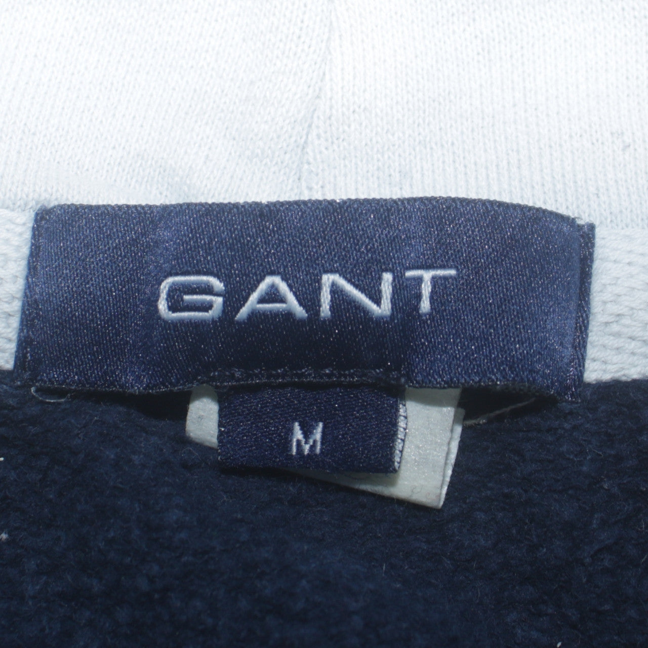 Gant Men's Blue Pullover Hoodie M Embroidered Logo New Haven Cotton