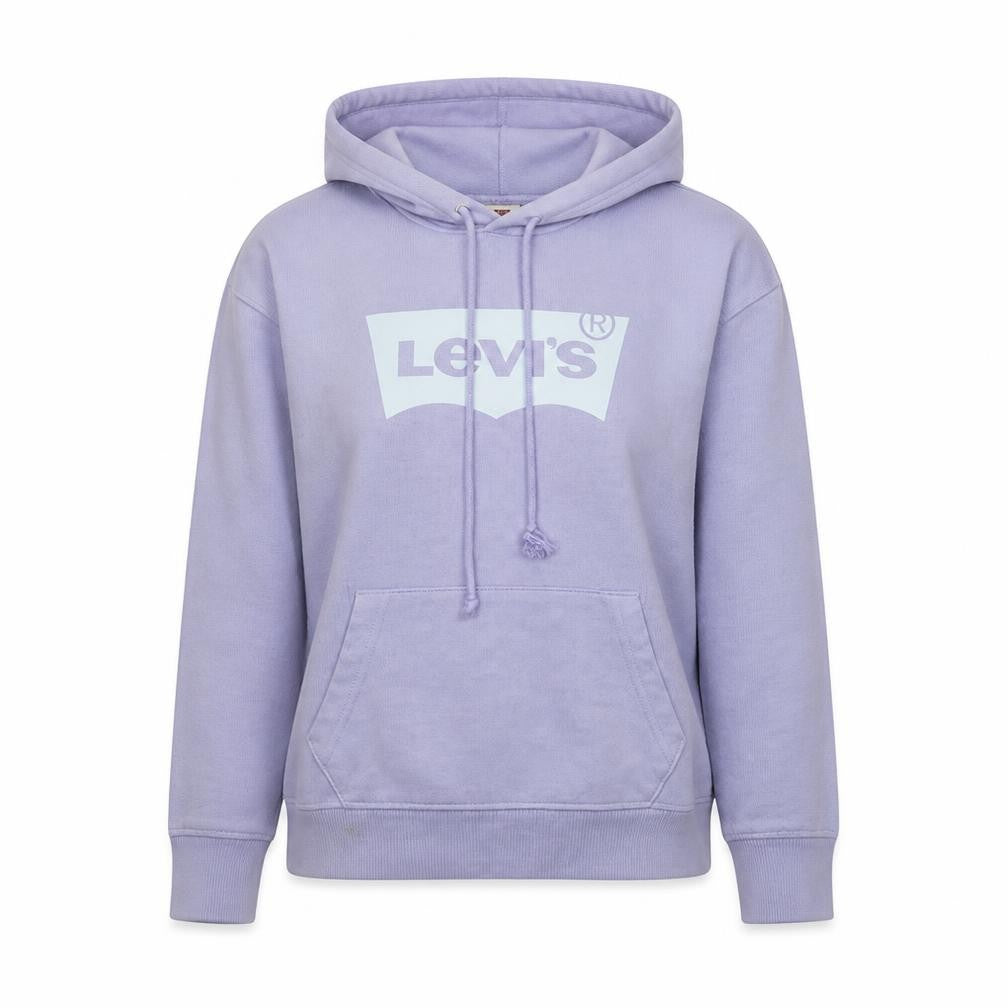 Front view of Levi's Women Lavender Pullover Hoodie XS Logo Sweatshirt