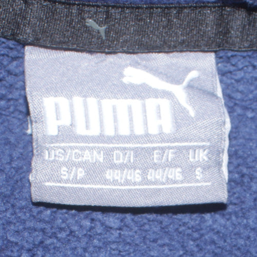 Puma Mens Blue Pullover Hoodie S - Graphic Logo Cotton Blend