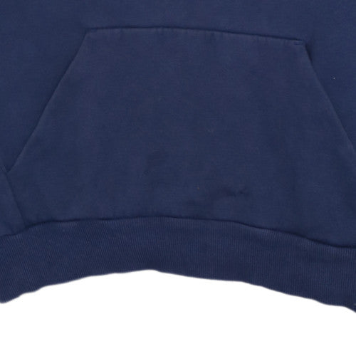 Puma Mens Blue Pullover Hoodie S - Graphic Logo Cotton Blend