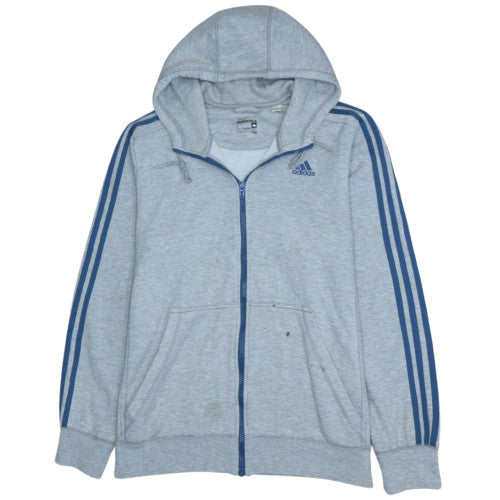 Adidas Men's Grey Full Zip Hoodie L Sports Essentials Climalite