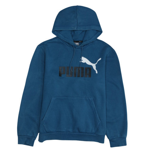 Puma Men's Blue Pullover Hoodie Small Logo Sportswear