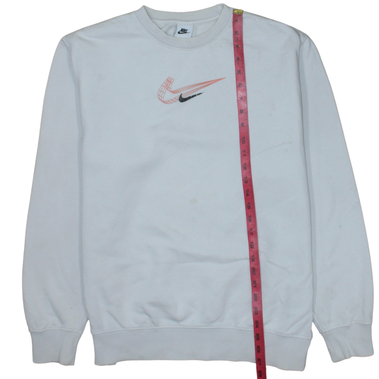 Nike Men's White Graphic Logo Sweatshirt M Pullover Fleece