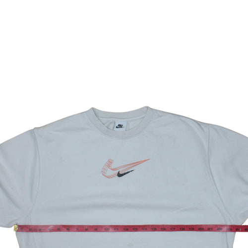 Nike Men's White Graphic Logo Sweatshirt M Pullover Fleece