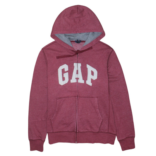 GAP Men's Red Full Zip Hoodie Small Fleece Graphic Logo Sweatshirt