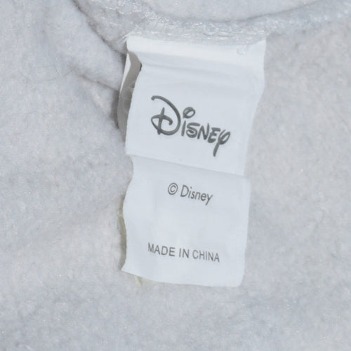 Disney Womens Grey XS Pullover Hoodie with Logo Print