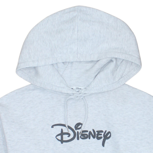 Disney Womens Grey XS Pullover Hoodie with Logo Print