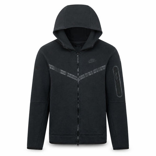Front view of Nike Men’s Black Full Zip Fleece Hoodie XS