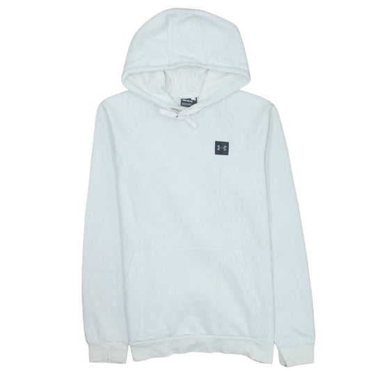 Under Armour Men White Pullover Hoodie Medium Fleece Regular Fit