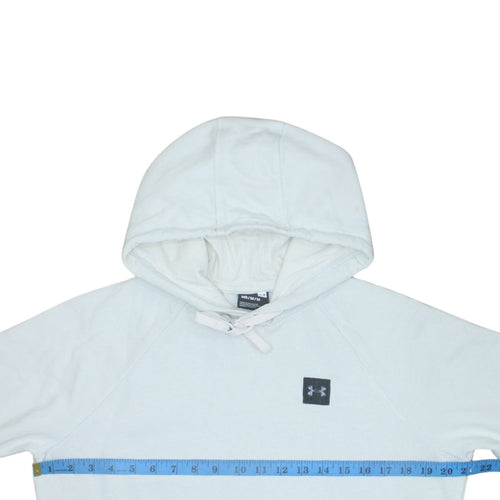 Under Armour Men White Pullover Hoodie Medium Fleece Regular Fit