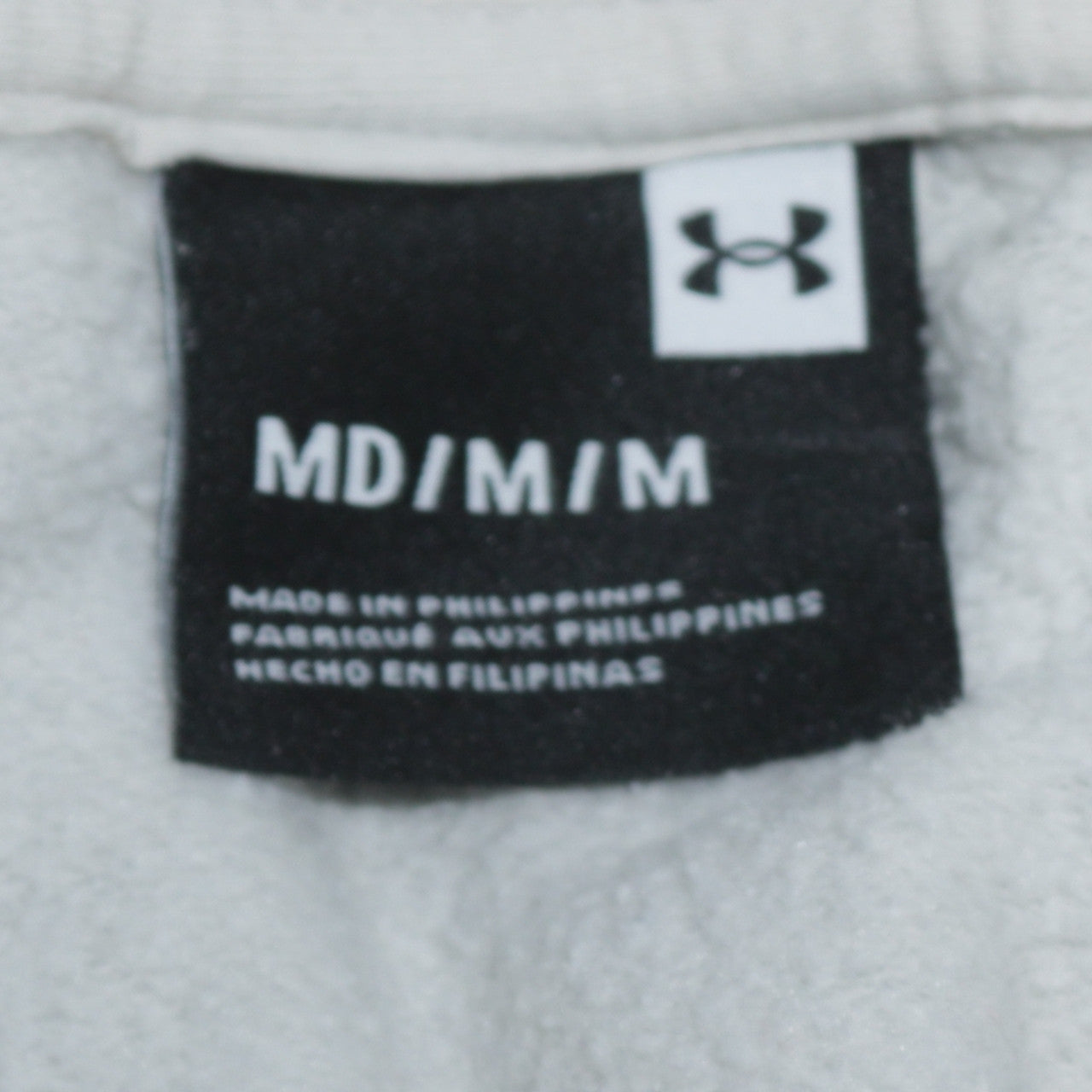 Under Armour Men White Pullover Hoodie Medium Fleece Regular Fit