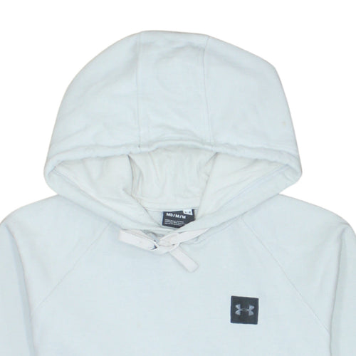 Under Armour Men White Pullover Hoodie Medium Fleece Regular Fit